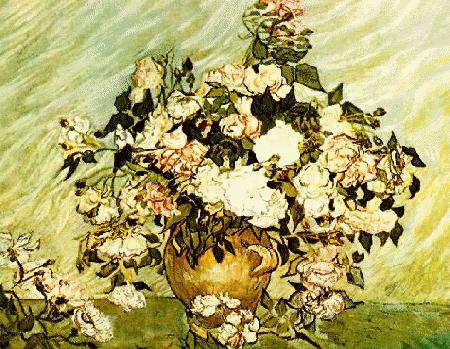 Vincent Van Gogh Pink and White Roses France oil painting art